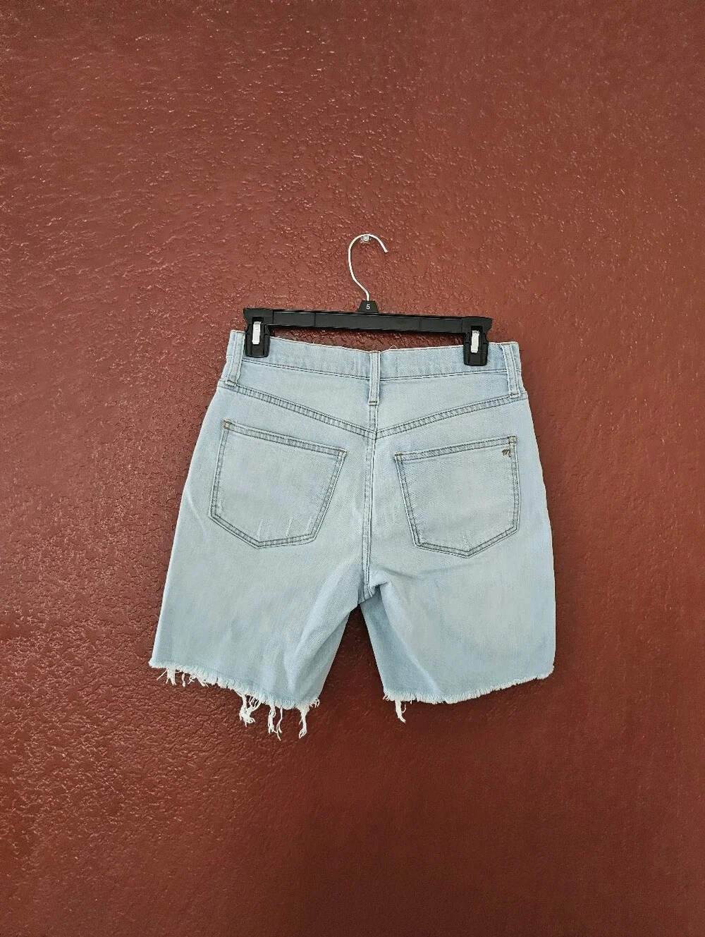 Light Wash High-Rise Denim Bermuda Shorts - Light Blue